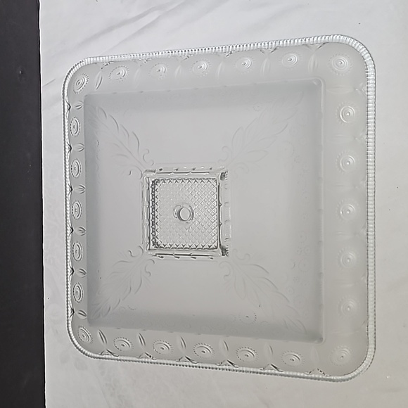 Ceiling Light Globe Square Fixture Glass Vintge Floral large - Picture 4 of 5